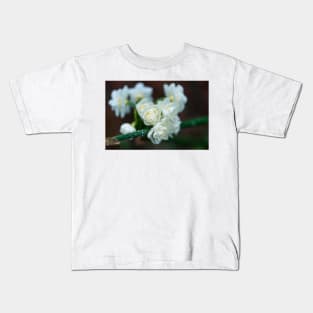 White Mountain Flowers in the Winter Rain Kids T-Shirt